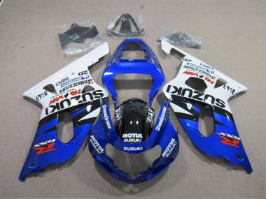 ABS Carenado Motocicleta GSXR 600 K1 K2 K3 2001-2003 - Azul Blanco Motul