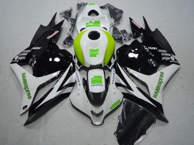 ABS Kits Carenado Moto CBR 600 RR 2009-2012 - Negro Blanco Verde Hannspree