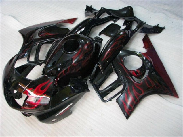 ABS Moto Plástico CBR 600 F3 1995-1998 - Negro Rojo Llama ABS Moto Plástico CBR 600 F3 1995-1998 - Negro Rojo Llama