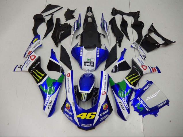 ABS Moto Plástico R1 2015-2019 - Azul Azul Blanco ENEOS Movistar 46 ABS Moto Plástico R1 2015-2019 - Azul Azul Blanco ENEOS Movistar 46