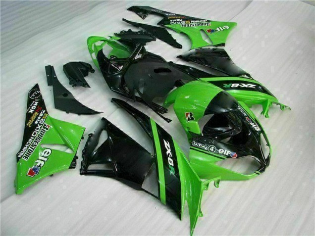 ABS Moto Plástico ZX6R 2009-2012 - Verde Negro ABS Moto Plástico ZX6R 2009-2012 - Verde Negro