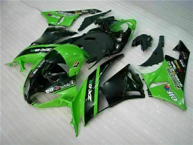 ABS Moto Plástico ZX6R 2009-2012 - Verde Negro ABS Moto Plástico ZX6R 2009-2012 - Verde Negro