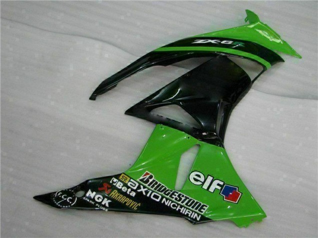 ABS Moto Plástico ZX6R 2009-2012 - Verde Negro ABS Moto Plástico ZX6R 2009-2012 - Verde Negro