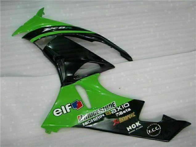 ABS Moto Plástico ZX6R 2009-2012 - Verde Negro ABS Moto Plástico ZX6R 2009-2012 - Verde Negro