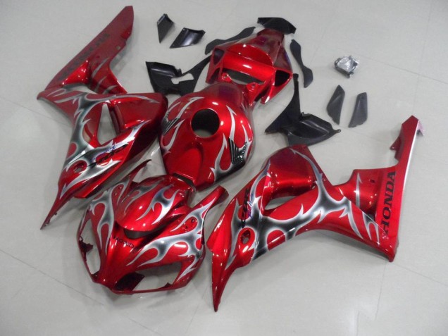 Carenado Moto CBR 1000 RR 2006-2007 - Rojo con Negro Gris Llama Carenado Moto CBR 1000 RR 2006-2007 - Rojo con Negro Gris Llama