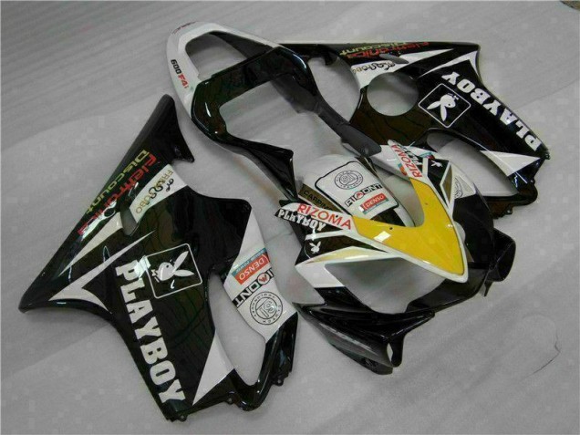 Carenado Moto CBR 600 F4i 2001-2003 - Amarillo Plata Negro Playboy Carenado Moto CBR 600 F4i 2001-2003 - Amarillo Plata Negro Playboy