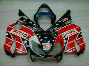 Carenado Moto CBR 600 F4i 2001-2003 - Rojo Blanco Azul Castrol Cycle World