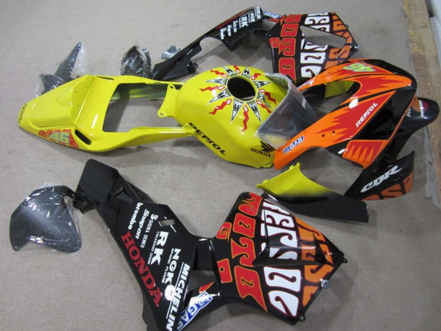 Carenado Moto CBR 600 RR 2003-2004 - Amarillo Negro Repsol 46 Carenado Moto CBR 600 RR 2003-2004 - Amarillo Negro Repsol 46
