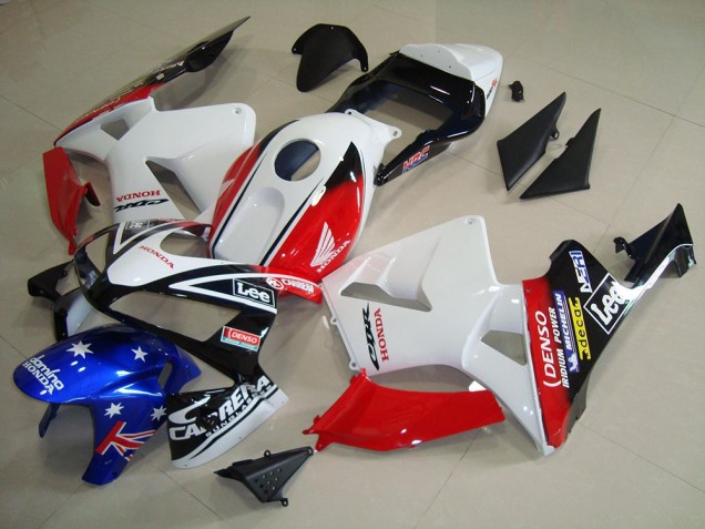 Carenado Moto CBR 600 RR 2003-2004 - Blanco Negro Rojo Lee Carenado Moto CBR 600 RR 2003-2004 - Blanco Negro Rojo Lee
