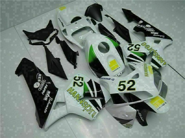 Carenado Moto CBR 600 RR 2005-2006 - Blanco Amarillo Verde 52 Carenado Moto CBR 600 RR 2005-2006 - Blanco Amarillo Verde 52