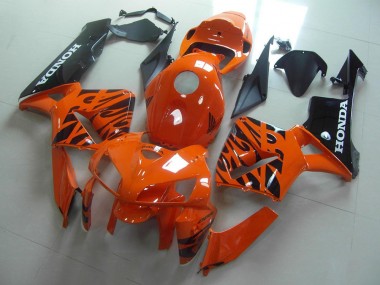 Carenado Moto CBR 600 RR 2005-2006 - Naranja Negro Llama
