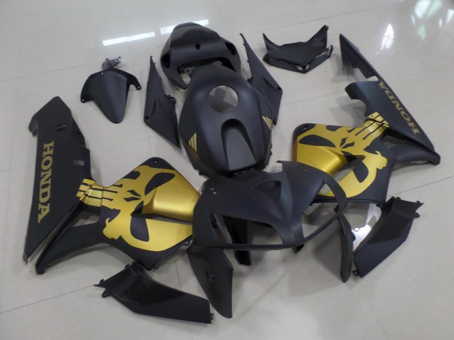 Carenado Moto CBR 600 RR 2005-2006 - Negro Mate con Oro Cráneo Carenado Moto CBR 600 RR 2005-2006 - Negro Mate con Oro Cráneo