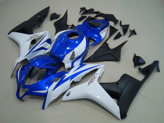 Carenado Moto CBR 600 RR 2007-2008 - Azul Blanco Negro Mate Carenado Moto CBR 600 RR 2007-2008 - Azul Blanco Negro Mate