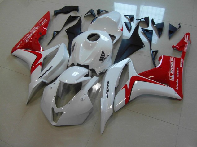 Carenado Moto CBR 600 RR 2007-2008 - Blanco Rojo Carrera Versión Carenado Moto CBR 600 RR 2007-2008 - Blanco Rojo Carrera Versión