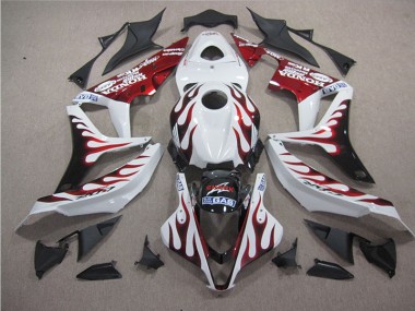 Carenado Moto CBR 600 RR 2007-2008 - Blanco Rojo Llama Tiburón