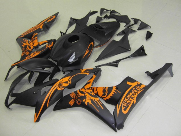Carenado Moto CBR 600 RR 2007-2008 - Negro Mate Naranja Pegatinas Carenado Moto CBR 600 RR 2007-2008 - Negro Mate Naranja Pegatinas