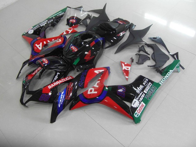 Carenado Moto CBR 600 RR 2007-2008 - Negro Rojo Pata Carenado Moto CBR 600 RR 2007-2008 - Negro Rojo Pata