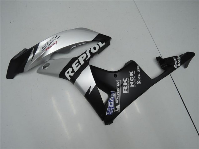 Carenado Moto CBR 600 RR 2007-2008 - Plata Repsol Negro Carenado Moto CBR 600 RR 2007-2008 - Plata Repsol Negro