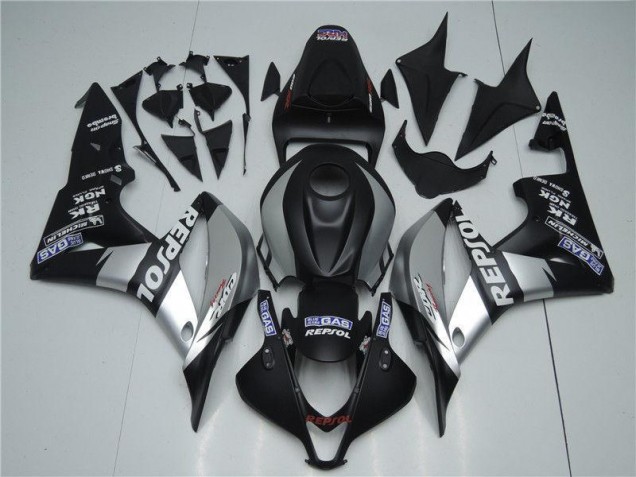 Carenado Moto CBR 600 RR 2007-2008 - Plata Repsol Negro Carenado Moto CBR 600 RR 2007-2008 - Plata Repsol Negro