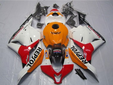 Carenado Moto CBR 600 RR 2009-2012 - Blanco Naranja Negro Repsol