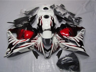 Carenado Moto CBR 600 RR 2009-2012 - Blanco Negro Rojo Llama