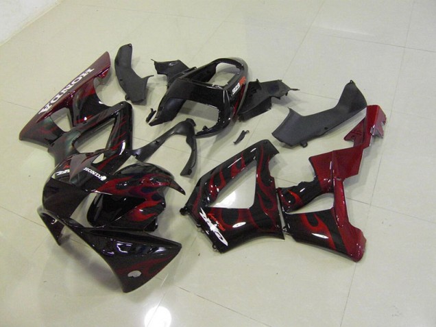 Carenado Moto CBR 900 RR 929 2000-2001 - Negro Rojo Llama
