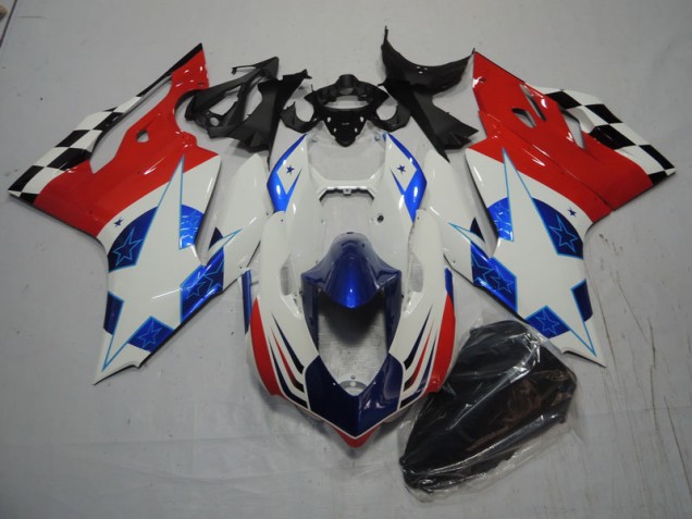 Carenado Moto Ducati 1199 2011-2014 - Blanco Azul Rojo Carenado Moto Ducati 1199 2011-2014 - Blanco Azul Rojo