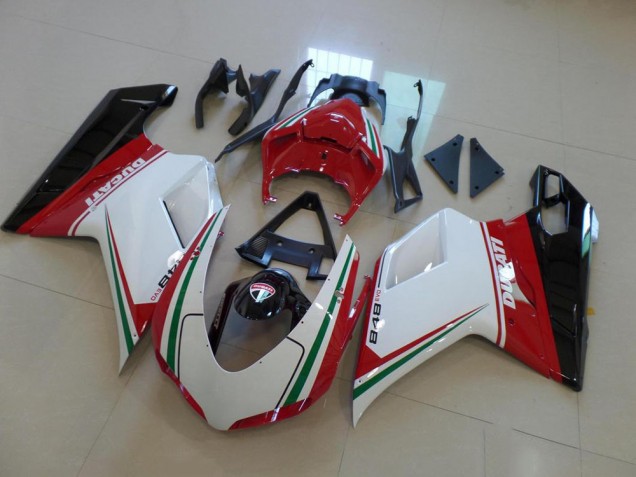 Carenado Moto Ducati 848 1098 1198 2007-2014 - Blanco Rojo