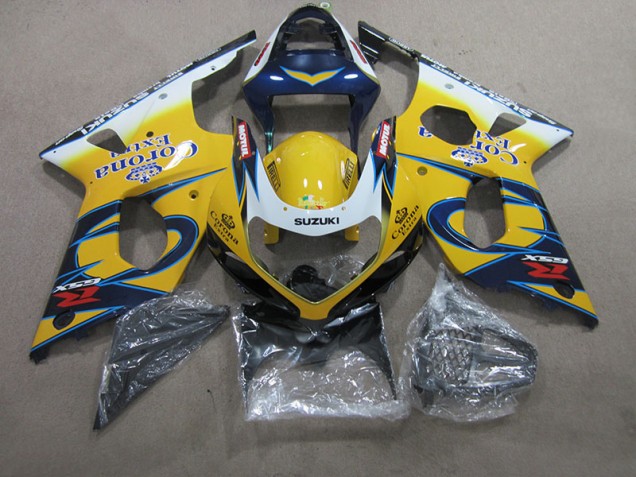 Carenado Moto GSXR 1000 K1 2000-2002 - Amarillo Azul Corona Extra Carenado Moto GSXR 1000 K1 2000-2002 - Amarillo Azul Corona Extra