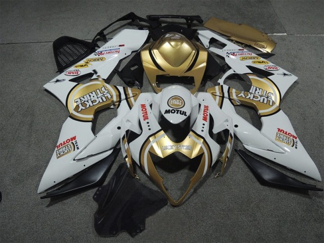 Carenado Moto GSXR 1000 K5 2005-2006 - Blanco Oro Lucky Strike Motul Carenado Moto GSXR 1000 K5 2005-2006 - Blanco Oro Lucky Strike Motul