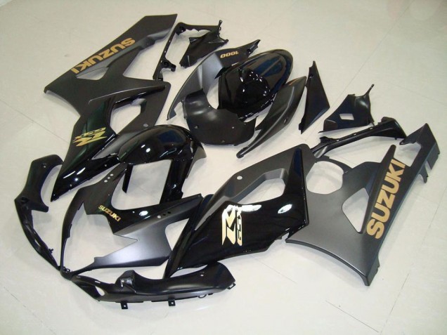 Carenado Moto GSXR 1000 K5 2005-2006 - Negro con Oro Calcomanías Carenado Moto GSXR 1000 K5 2005-2006 - Negro con Oro Calcomanías