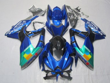 Carenado Moto GSXR 1000 K7 2007-2008 - Azul Negro Verde Jomo