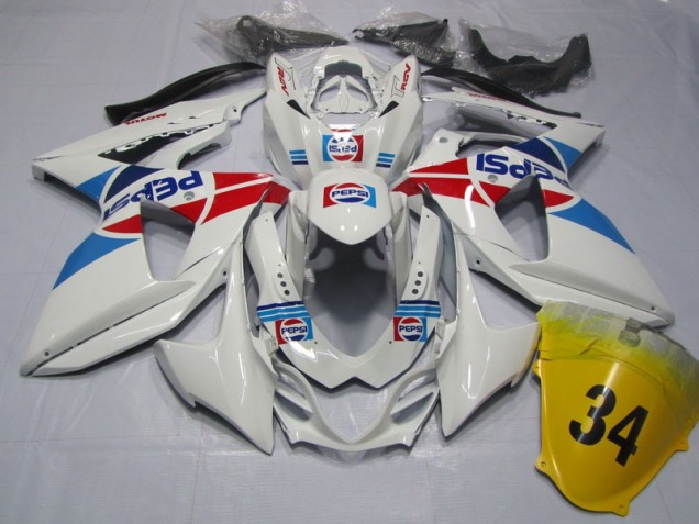 Carenado Moto GSXR 1000 K9 2009-2016 - Blanco Pepsi 34 Carenado Moto GSXR 1000 K9 2009-2016 - Blanco Pepsi 34
