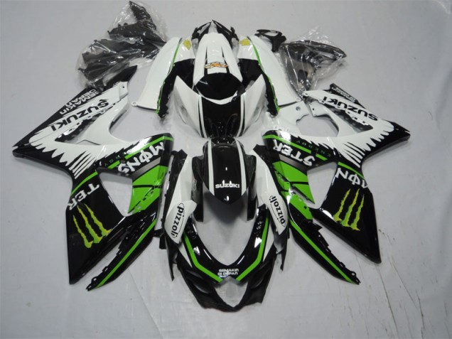 Carenado Moto GSXR 1000 K9 2009-2016 - Negro Blanco Verde Monster Pizzoli Carenado Moto GSXR 1000 K9 2009-2016 - Negro Blanco Verde Monster Pizzoli