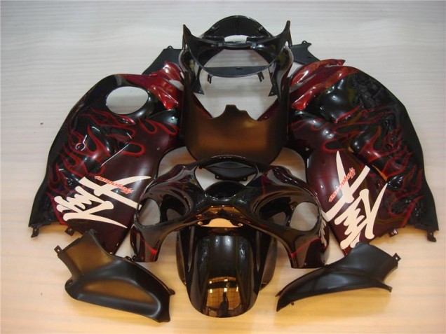 Carenado Moto GSXR 1300 Hayabusa 1996-2007 - Negro Rojo Llama Carenado Moto GSXR 1300 Hayabusa 1996-2007 - Negro Rojo Llama