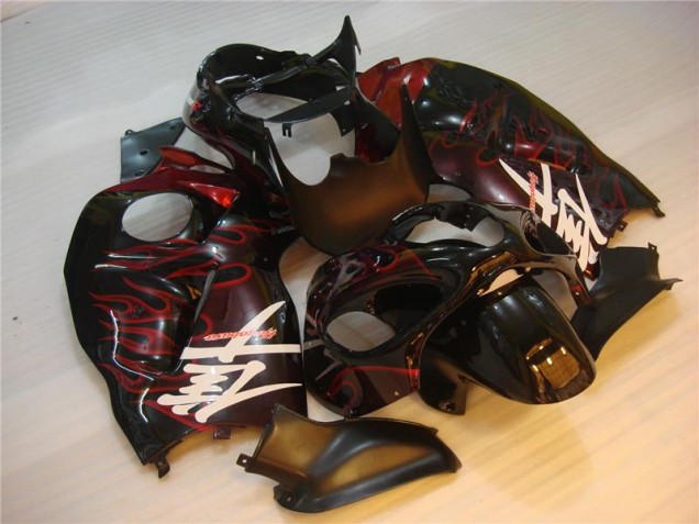 Carenado Moto GSXR 1300 Hayabusa 1996-2007 - Negro Rojo Llama Carenado Moto GSXR 1300 Hayabusa 1996-2007 - Negro Rojo Llama