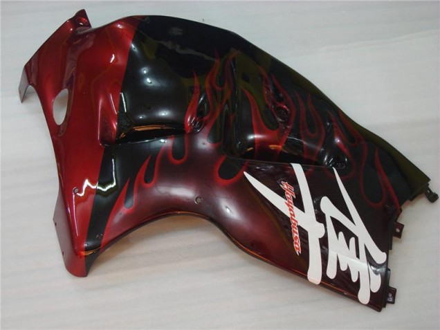 Carenado Moto GSXR 1300 Hayabusa 1996-2007 - Negro Rojo Llama Carenado Moto GSXR 1300 Hayabusa 1996-2007 - Negro Rojo Llama