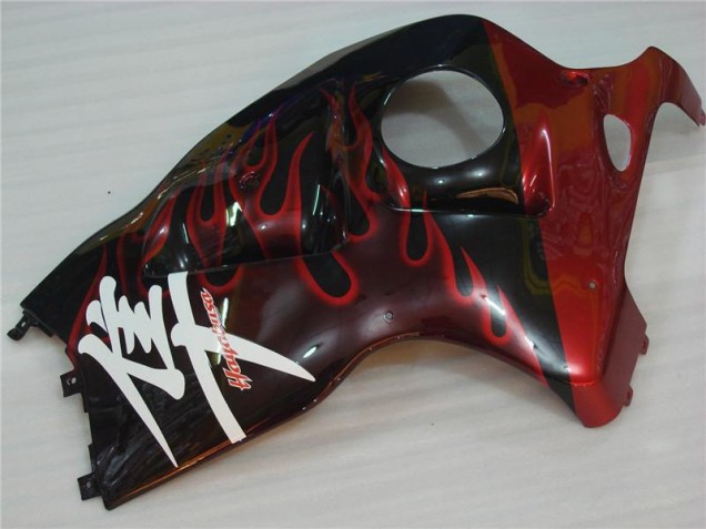 Carenado Moto GSXR 1300 Hayabusa 1996-2007 - Negro Rojo Llama Carenado Moto GSXR 1300 Hayabusa 1996-2007 - Negro Rojo Llama
