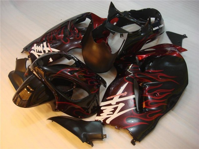 Carenado Moto GSXR 1300 Hayabusa 1996-2007 - Negro Rojo Llama Carenado Moto GSXR 1300 Hayabusa 1996-2007 - Negro Rojo Llama