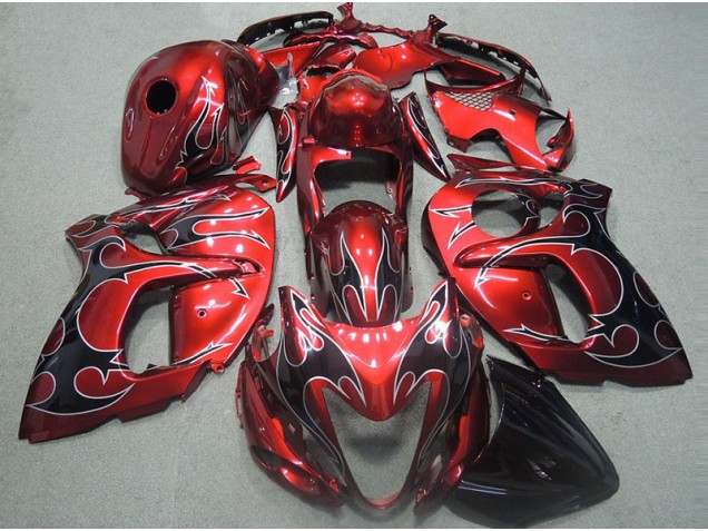 Carenado Moto GSXR 1300 Hayabusa 1996-2007 - Rojo con Negro Llama Carenado Moto GSXR 1300 Hayabusa 1996-2007 - Rojo con Negro Llama