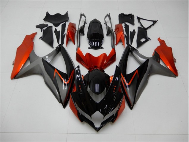 Carenado Moto GSXR 600 / 750 K8 2008-2010 - Negro Naranja Gris Carenado Moto GSXR 600 / 750 K8 2008-2010 - Negro Naranja Gris