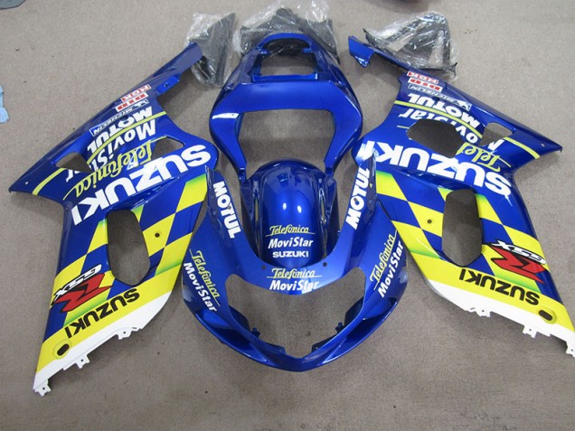 Carenado Moto GSXR 600 K1 K2 K3 2001-2003 - Azul Amarillo Telefumia Movistar Carenado Moto GSXR 600 K1 K2 K3 2001-2003 - Azul Amarillo Telefumia Movistar