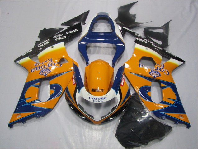 Carenado Moto GSXR 600 K1 K2 K3 2001-2003 - Azul Naranja Corona Extra Carenado Moto GSXR 600 K1 K2 K3 2001-2003 - Azul Naranja Corona Extra
