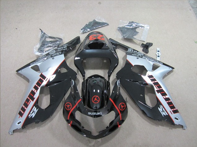Carenado Moto GSXR 600 K1 K2 K3 2001-2003 - Negro Rojo 23 Carenado Moto GSXR 600 K1 K2 K3 2001-2003 - Negro Rojo 23