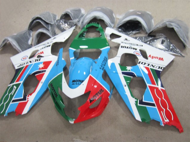 Carenado Moto GSXR 600 K4 2004-2005 - Azul Verde Rojo Motul Carenado Moto GSXR 600 K4 2004-2005 - Azul Verde Rojo Motul