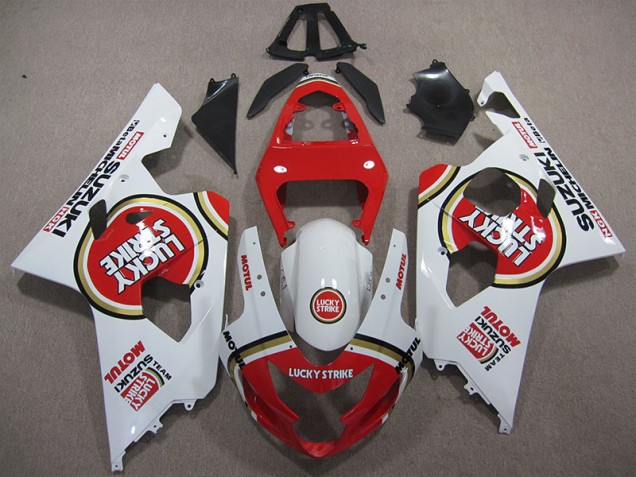 Carenado Moto GSXR 600 K4 2004-2005 - Rojo Blanco Lucky Strike Motul Carenado Moto GSXR 600 K4 2004-2005 - Rojo Blanco Lucky Strike Motul