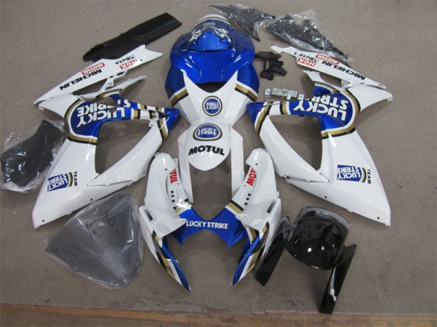 Carenado Moto GSXR 600 K6 2006-2007 - Blanco Azul Lucky Strike Motul Carenado Moto GSXR 600 K6 2006-2007 - Blanco Azul Lucky Strike Motul