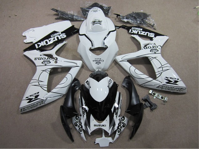 Carenado Moto GSXR 600 K6 2006-2007 - Blanco Negro Corona Extra Carenado Moto GSXR 600 K6 2006-2007 - Blanco Negro Corona Extra