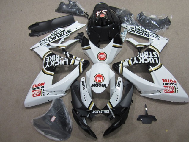 Carenado Moto GSXR 600 K6 2006-2007 - Negro Blanco Lucky Strike Motul Carenado Moto GSXR 600 K6 2006-2007 - Negro Blanco Lucky Strike Motul