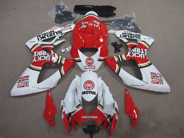Carenado Moto GSXR 600 K6 2006-2007 - Rojo Blanco Lucky Strike Motul Carenado Moto GSXR 600 K6 2006-2007 - Rojo Blanco Lucky Strike Motul